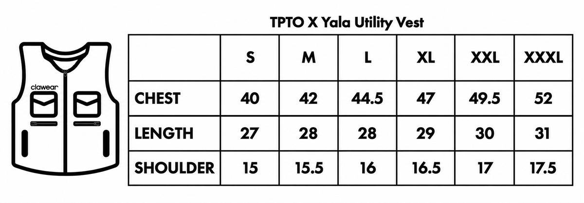 Product size chart