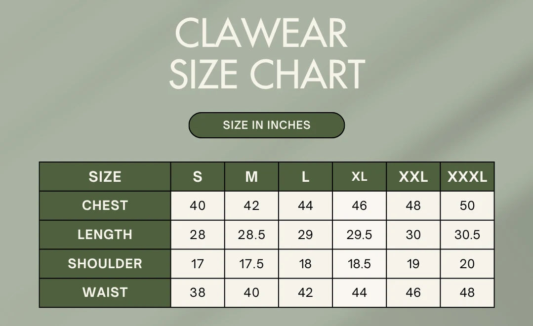 Product size chart