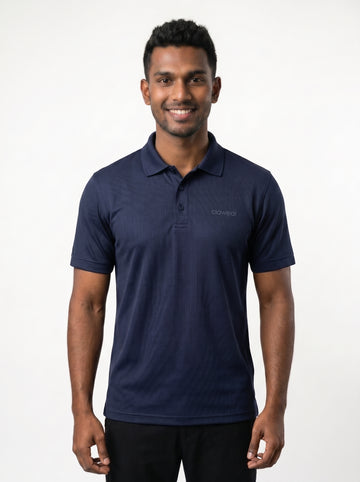 Hanthana Unisex Polo Neck T-Shirt - Navy Blue