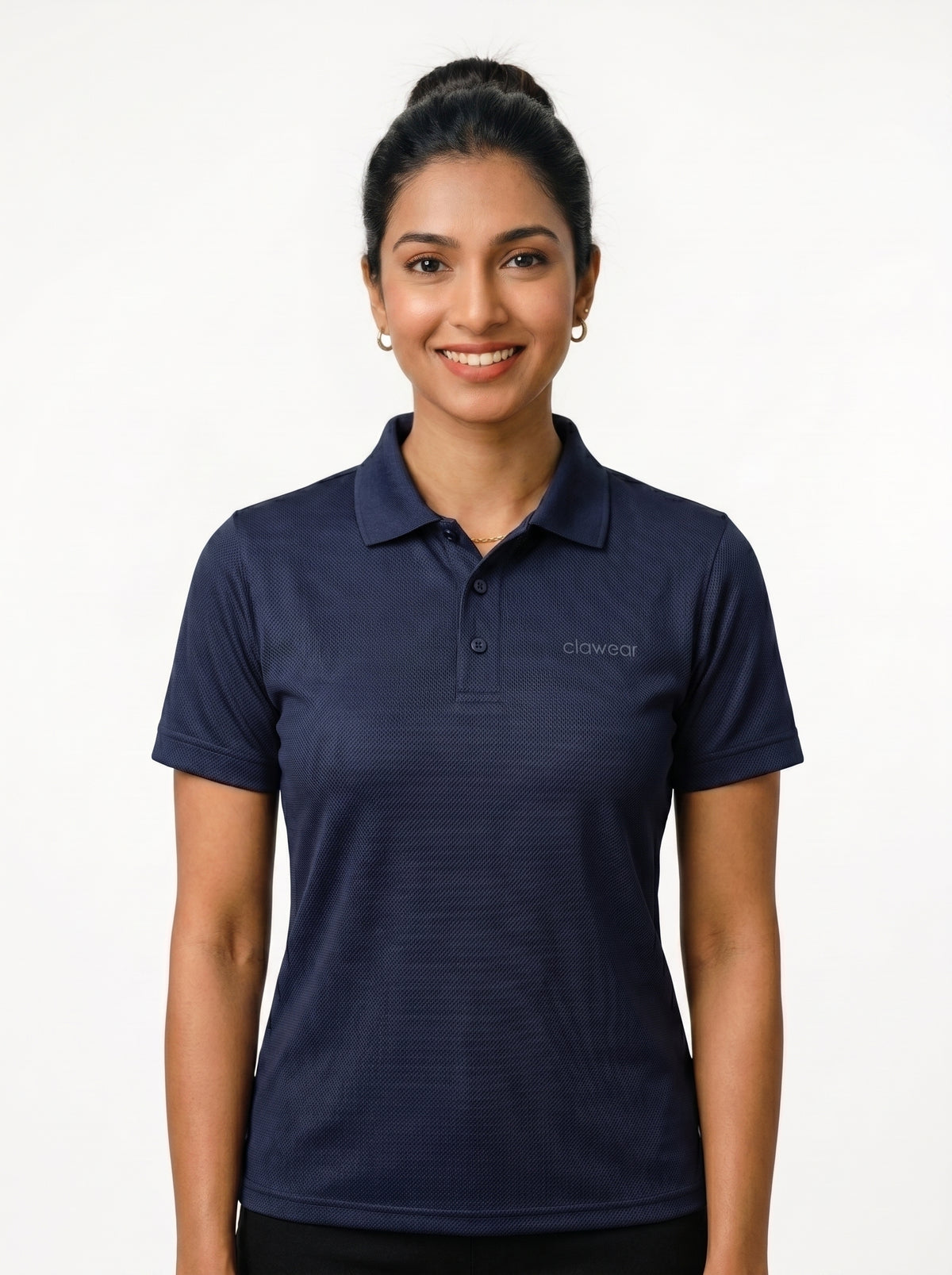 Hanthana Unisex Polo Neck T-Shirt - Navy Blue