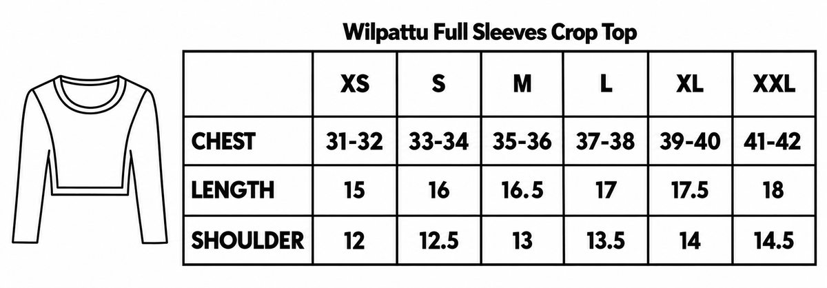 Product size chart
